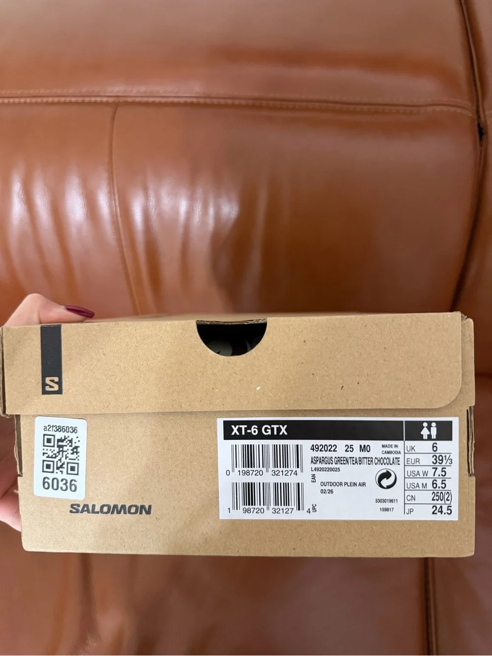 Salomon Aspargus Green / Tea / Bitter Chocolate XT-6 Gore-tex Unisex Sneakers - Picture 14 of 14